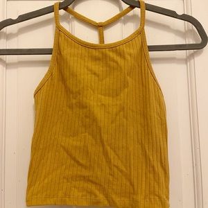 Mustard Yellow strappy Crop Top